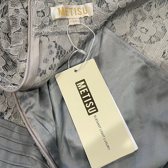 COPY - Metisu Gray Hollow Out Lace Dress - Picture 10 of 10